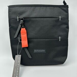New Sherpani Sadie Crossbody Bag Black Recycled Nylon RFID Adjustable Strap